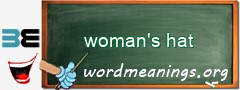 WordMeaning blackboard for woman's hat